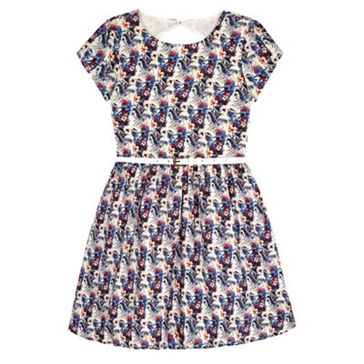 Yumi Girl Blue Floral Lace Dress